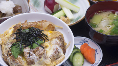 Luxury shrimp katsudon